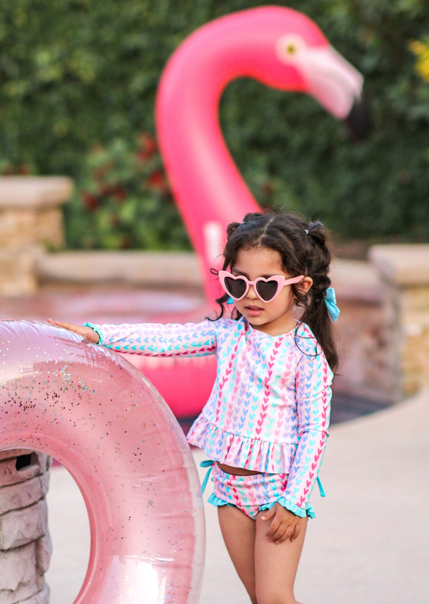 Candy Hearts Three-Piece Swim - Love Millie Clothing