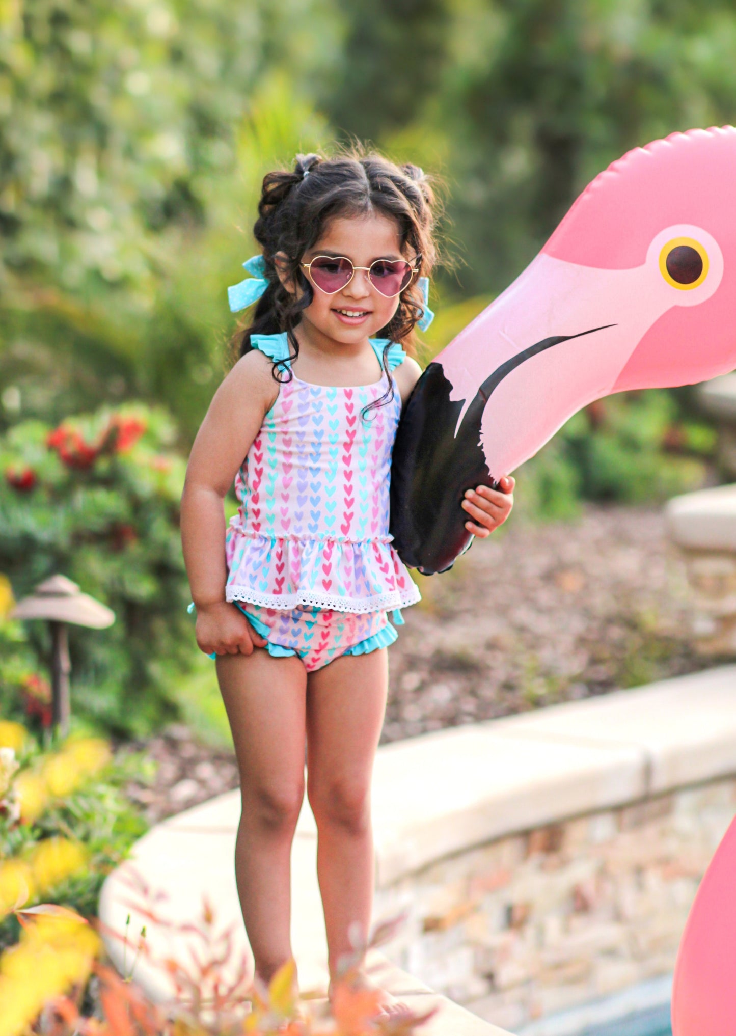 Candy Hearts Three-Piece Swim - Love Millie Clothing