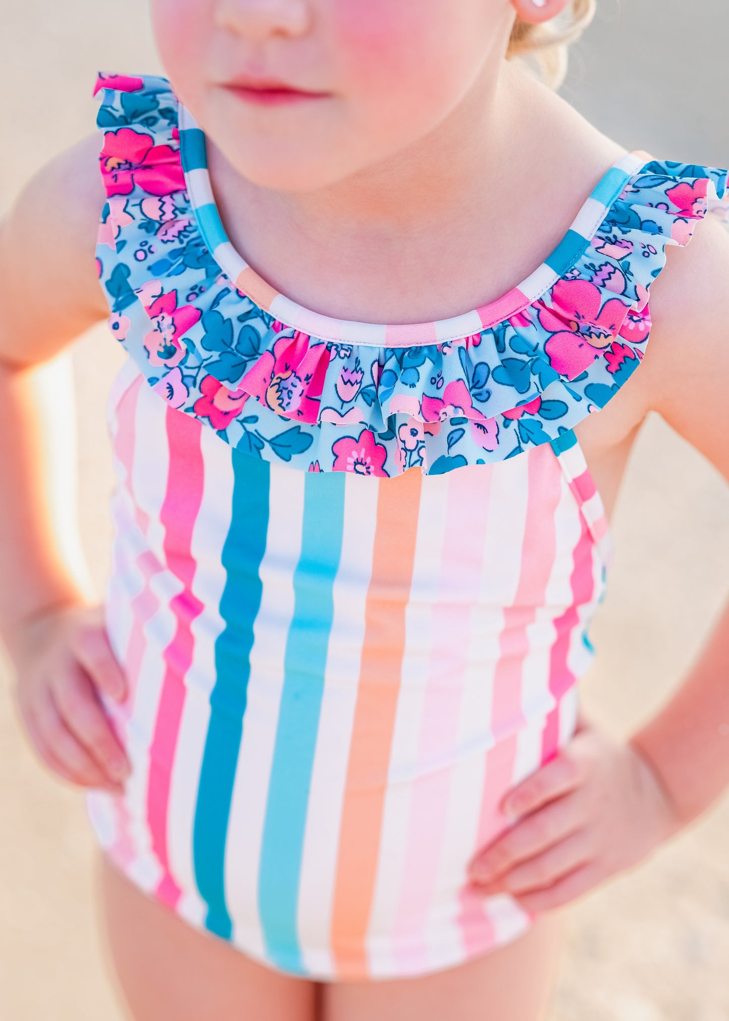 Sunset Stripe One Piece Swim - Love Millie Clothing