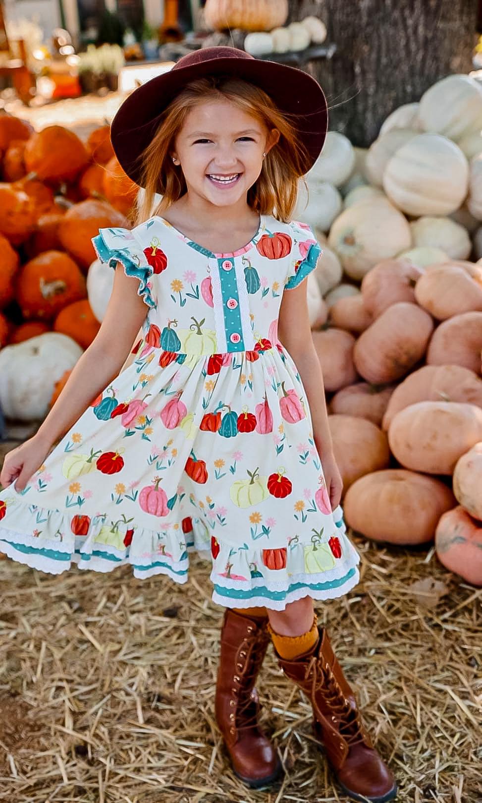 Pumpkins & Posies Annie Dress - Love Millie Clothing