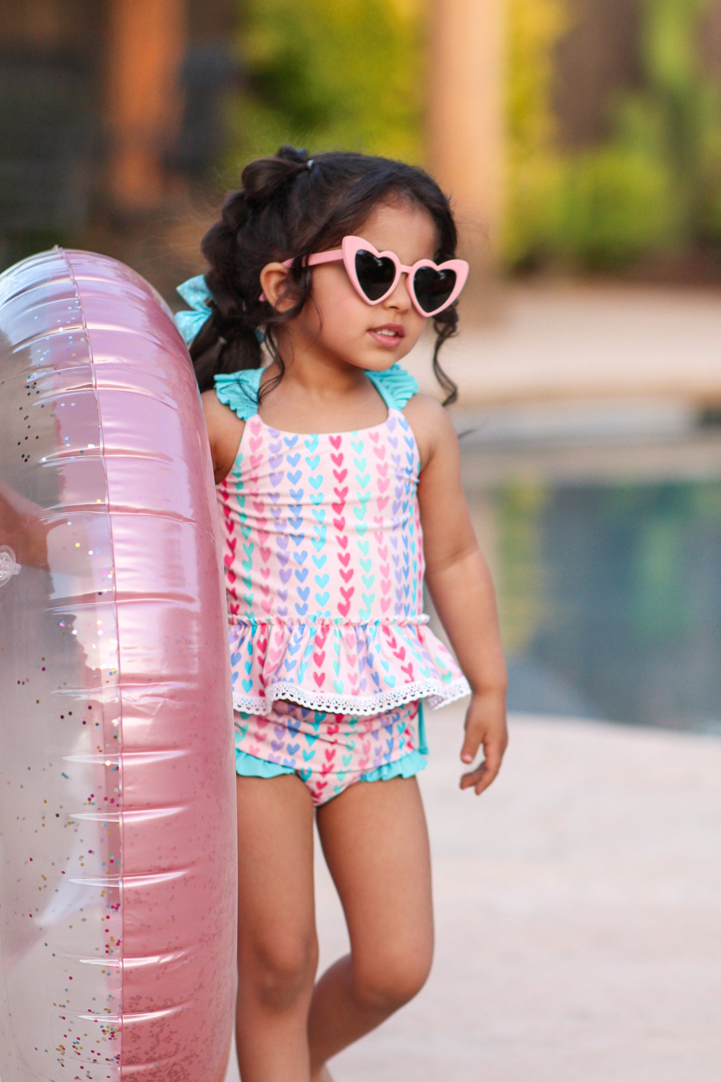 Candy Hearts Three-Piece Swim - Love Millie Clothing