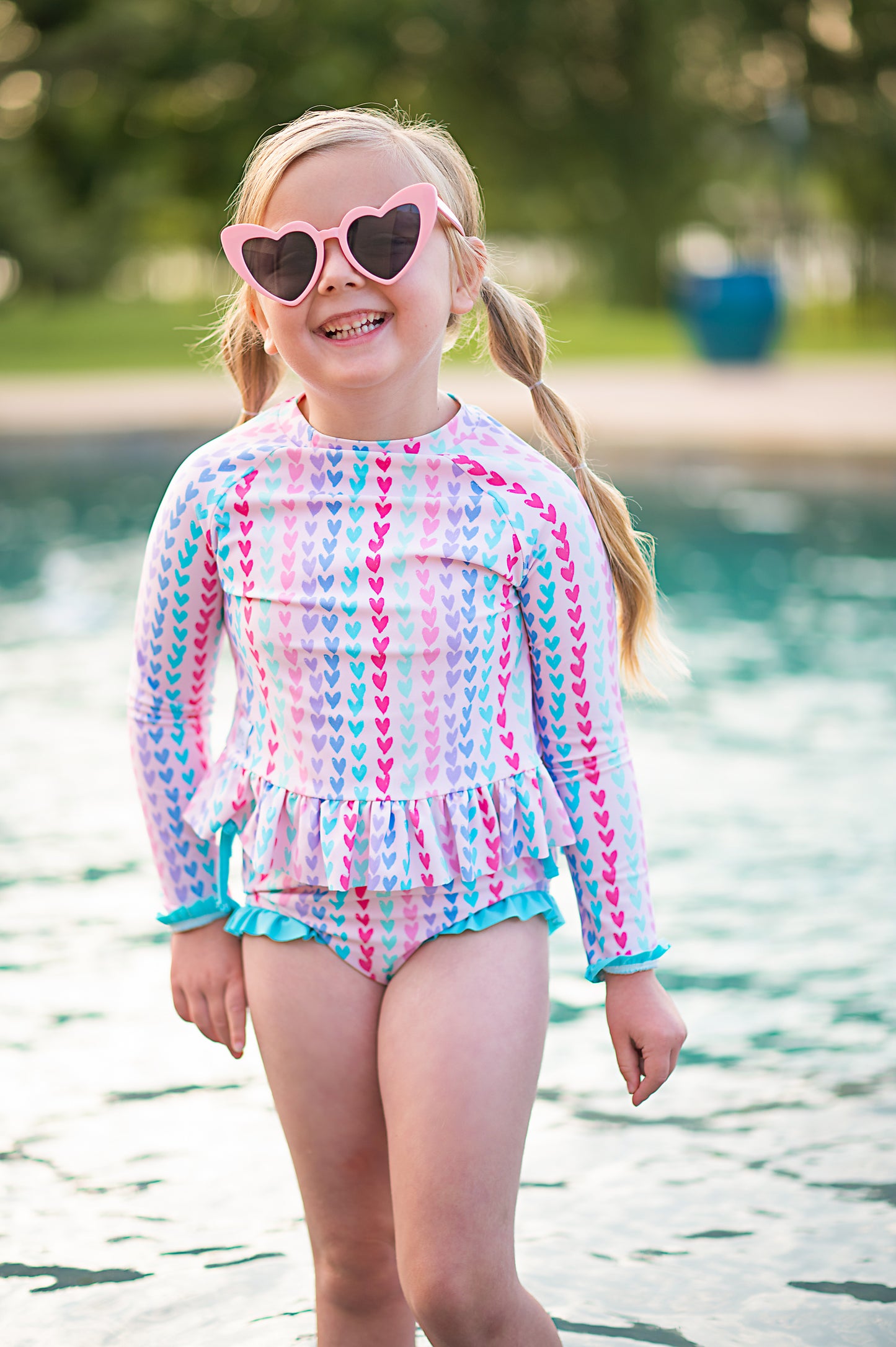 Candy Hearts Three-Piece Swim - Love Millie Clothing