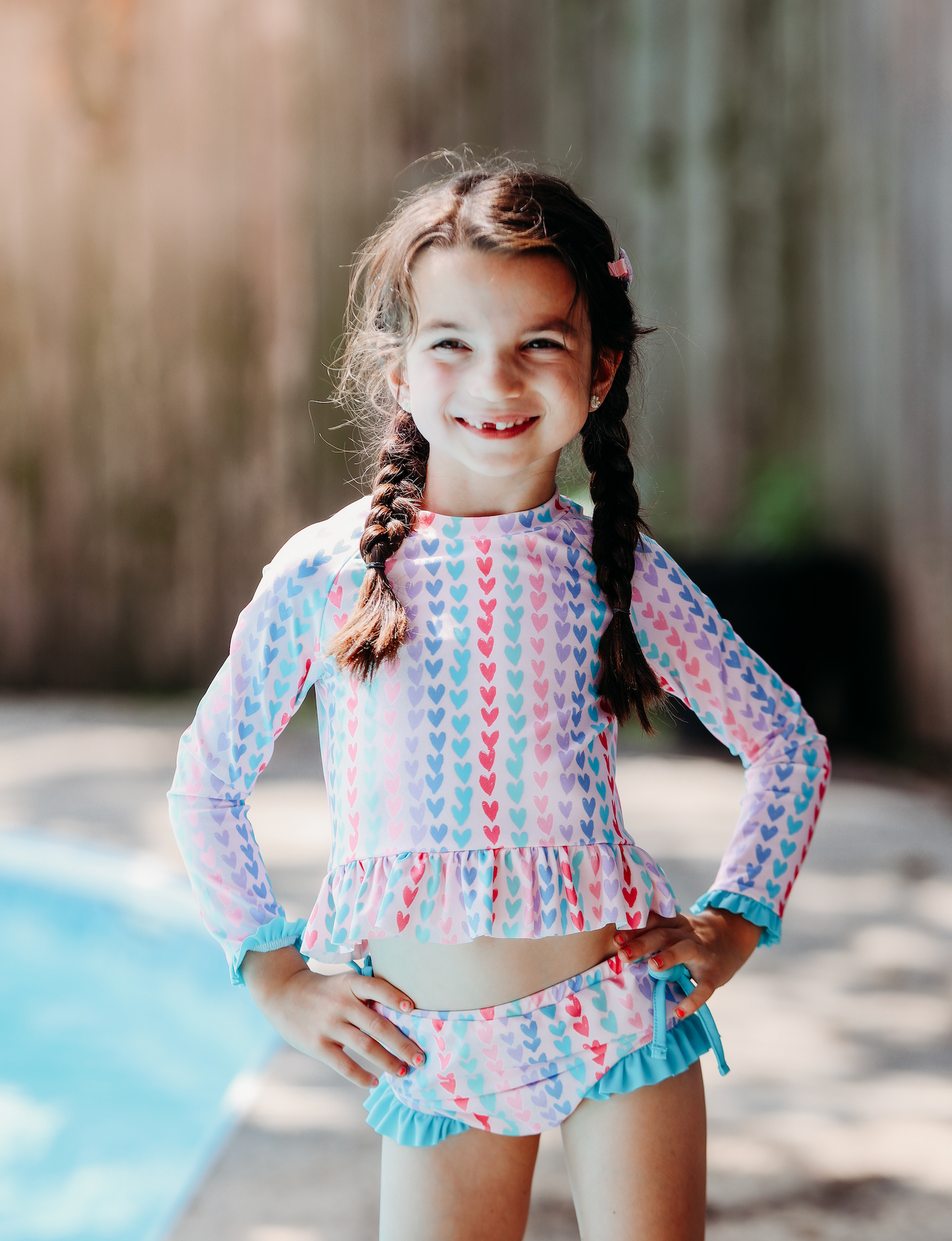 Candy Hearts Three-Piece Swim - Love Millie Clothing