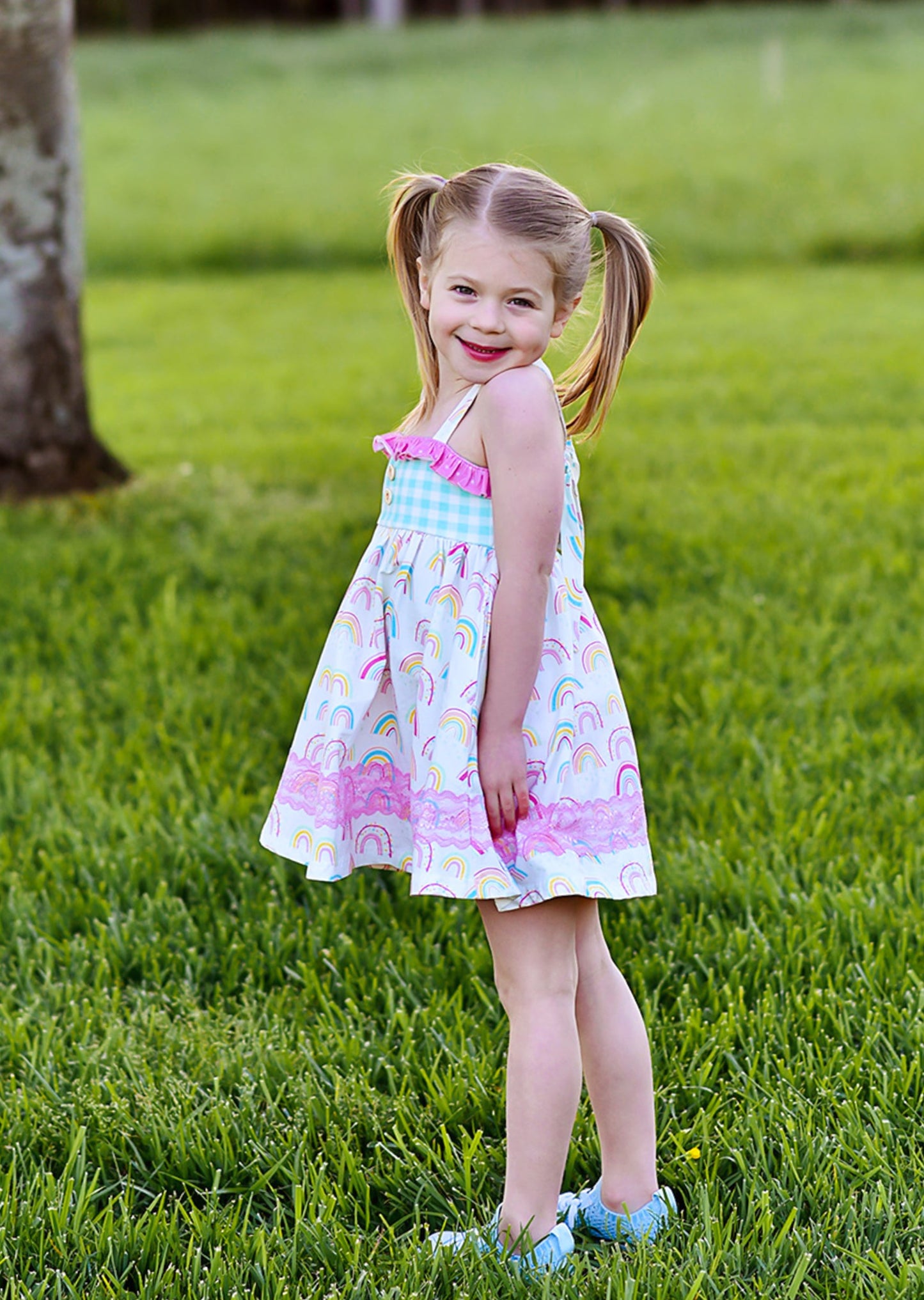 Rainbow Reagan Dress - Love Millie Clothing