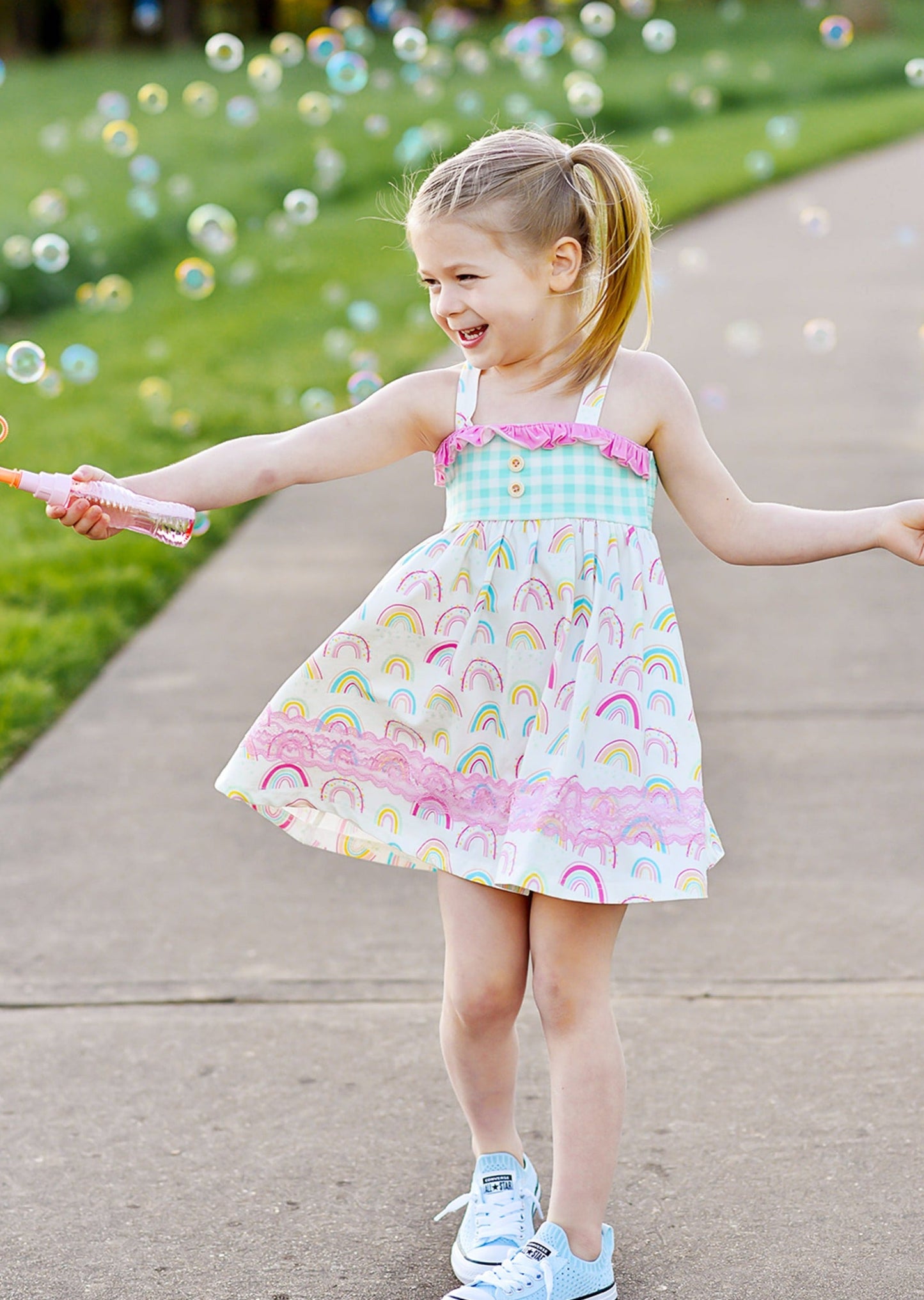 Rainbow Reagan Dress - Love Millie Clothing