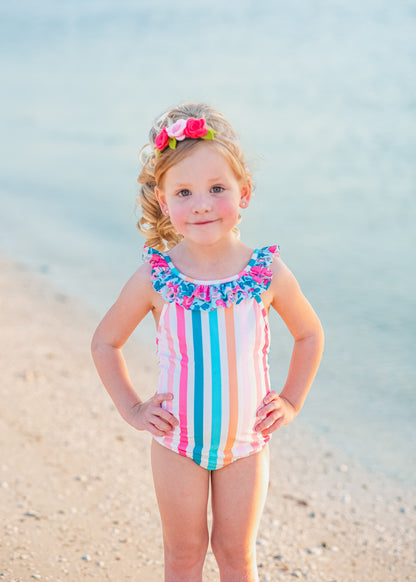 Sunset Stripe One Piece Swim - Love Millie Clothing